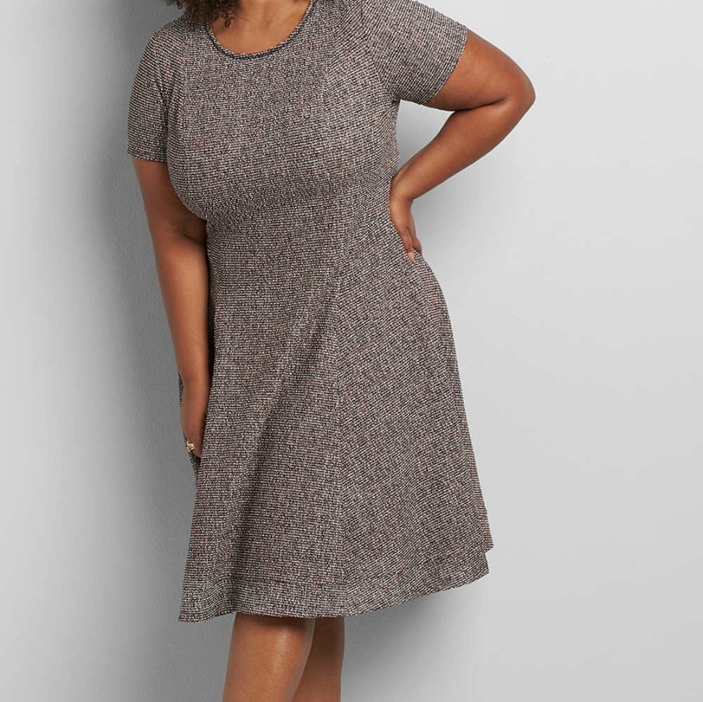 COPY - BOUCLE FIT & FLARE DRESS size 22/24